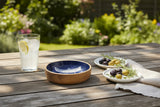 Candlelight 13cm Mango Wood Round Dish - Sardines - Navy