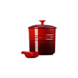 Le Creuset Stoneware 2.3L Pet Food Storage Jar with Scoop - Cerise