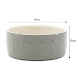 Scruffs Classic 19cm Stoneware Pet Food Bowl - Grey