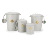 Scruffs 2 Litre Steel Pet Food Storage Cantina with Lid - Light Grey