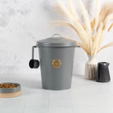 Scruffs 7Ltr Steel Pet Storage Cantina with Lid - Grey