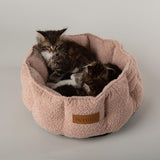 Scruffs Boucle 45cm Round Cat Bed - Blush Pink