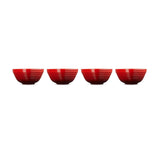 Le Creuset Set of 4 Mini Heart Stoneware Bowls - Cerise