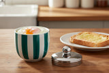 Bia International Porcelain Egg Coddler - Green Stripe