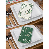 Premier Christmas Set of 4 Napkins - Green Mistletoe