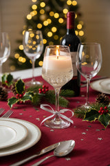 Premier Wine Glass Gel Candle - Silver Star Sparkles