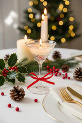 Premier Martini Glass Gel Candle - Red Star Sparkles