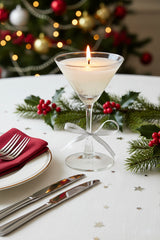 Premier Martini Glass Gel Candle - Silver Star Sparkles