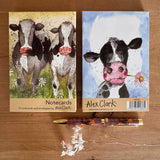Alex Clark Pack Of 10 Notecard Wallet - Cows