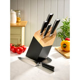 Arthur Price Kitchen 6-Piece Wood & Black Knife Block Set