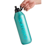 Chilly's Series 2 1-Litre Flip Reusable Water Bottle - Matte Metallic Atlantis