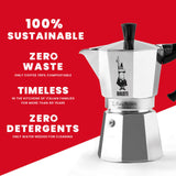 Bialetti Moka Express 3-Cup Stovetop Italian Coffee Pot - Silver