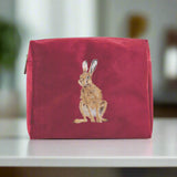 Wrendale Designs by Hannah Dale Embroidered Cosmetic Bag - Golden Hour - Hare
