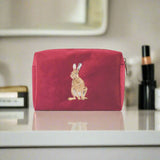 Wrendale Designs by Hannah Dale Embroidered Make Up Bag - Golden Hour - Hare