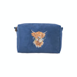 Wrendale Designs by Hannah Dale Embroidered Make Up Bag - Daisy Coo - Highland Cow