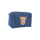 Wrendale Designs by Hannah Dale Embroidered Make Up Bag - Daisy Coo - Highland Cow