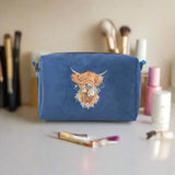 Wrendale Designs by Hannah Dale Embroidered Make Up Bag - Daisy Coo - Highland Cow