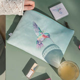 Wrendale Designs by Hannah Dale Embroidered Pouch - Wisteria Wishes - Hummingbird