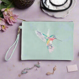 Wrendale Designs by Hannah Dale Embroidered Pouch - Wisteria Wishes - Hummingbird