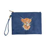 Wrendale Designs by Hannah Dale Embroidered Pouch - Daisy Coo - Highland Cow