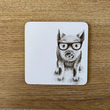 Katherine Sheard Coaster - Preston Pig With Glasses