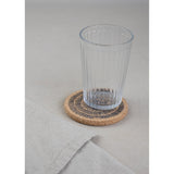 Liga Round Cork Coaster - Sandy Lines - Grey