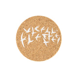 Liga Round Cork Coaster - Swallows - White