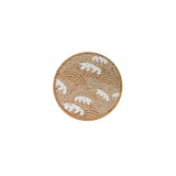 Liga Round Cork Coaster - Wave - White