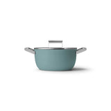 Smeg Cookware 24cm Non-Stick Ceramic Coated Casserole Pan - Matte Emerald Green