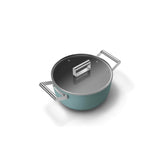Smeg Cookware 24cm Non-Stick Ceramic Coated Casserole Pan - Matte Emerald Green