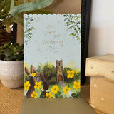 Alex Clark Doodles Card - Christening - Buttercups