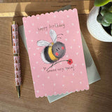 Alex Clark Doodles Card - Birthday - Bee & Flower