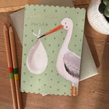 Alex Clark Doodles Card - New Baby - Stork