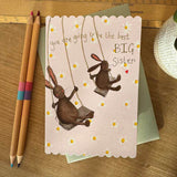 Alex Clark Doodles Card - Big Sister - Daisy Swings