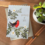 Alex Clark Doodles Card - Thinking Of You - Robin