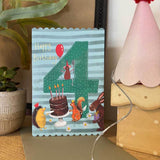 Alex Clark Doodles 4th Birthday Card