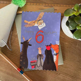 Alex Clark Doodles 6th Birthday Card