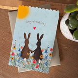 Alex Clark Doodles Card - Congratulations - Rabbits
