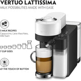 De'Longhi Nespresso ENV300.W Vertuo Lattissima Espresso Coffee Machine with Automatic Milk Frother - White