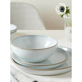 Denby Halo White Speckle Coupe 12-Piece Dinnerware Set