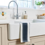 Dexam Love Colour Striped Cotton Tea Towel - Ink Blue