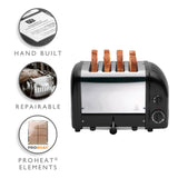 Dualit Classic Vario AWS 40370 4 Slice Toaster - Matte Black