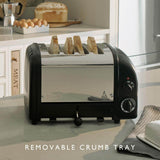 Dualit Classic 72785 1.7 Litre Jug Kettle & Vario AWS 40370 4-Slice Toaster - Matte Black