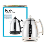 Dualit Lite 1.5 Litre Jug Kettle & 2-Slice Toaster Set - Canvas White & Chrome