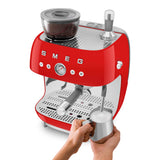 Smeg 50s Style Retro EGF03 Bean-to-Cup Espresso Coffee Machine - Red