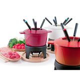 Swissmar Sierra 11-Piece Cast Iron Fondue Set - Cherry Red