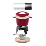 Swissmar Sierra 11-Piece Cast Iron Fondue Set - Cherry Red