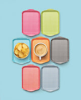 Zeal Mini Melamine Gingham Serving Tray - Aqua
