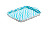 Zeal Mini Melamine Gingham Serving Tray - Aqua
