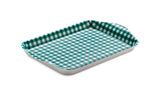 Zeal Mini Melamine Gingham Serving Tray - Forest Green